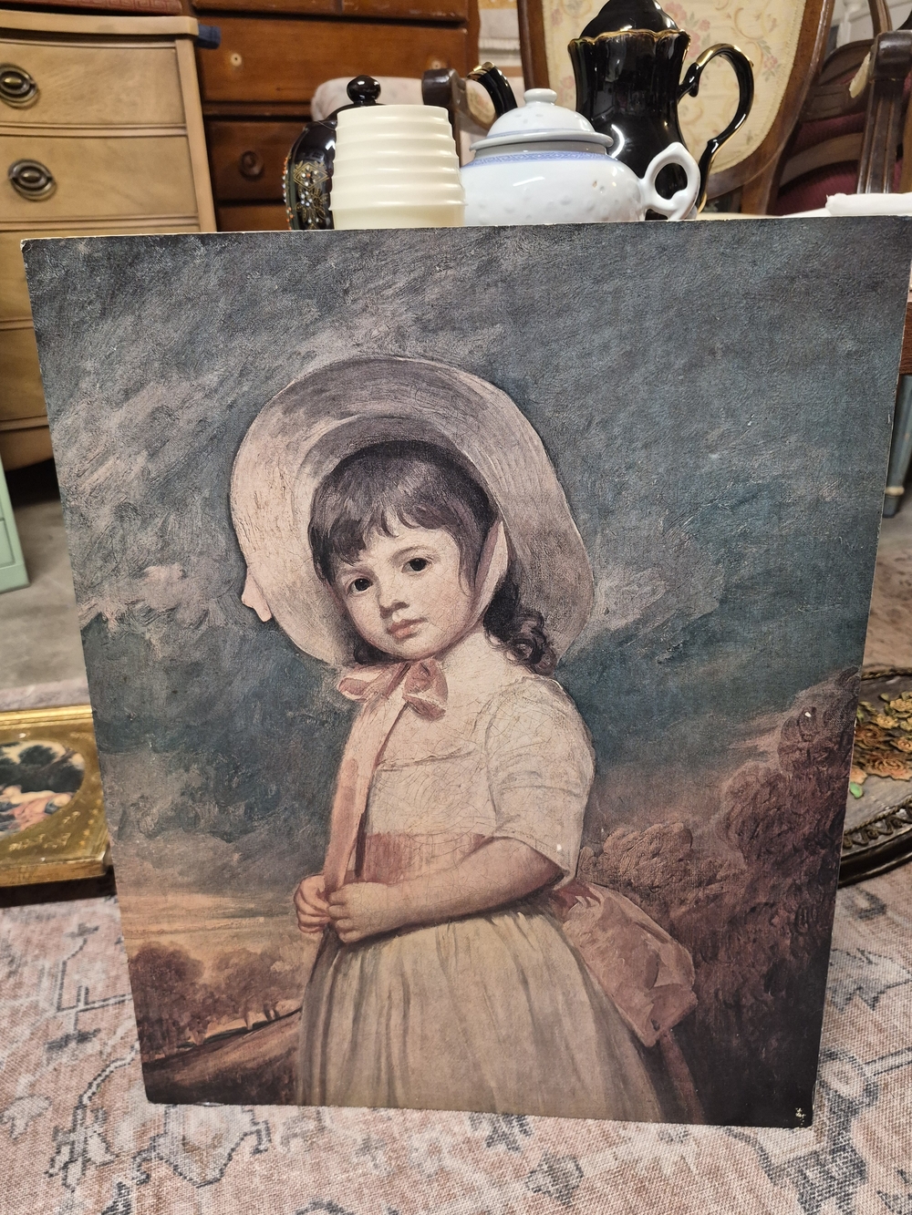 Classic Portrait Art Print in Soft Pink and Cream
